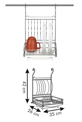 MONTI Polička - Odkapávač pro 12 talířů 35x26v42cm